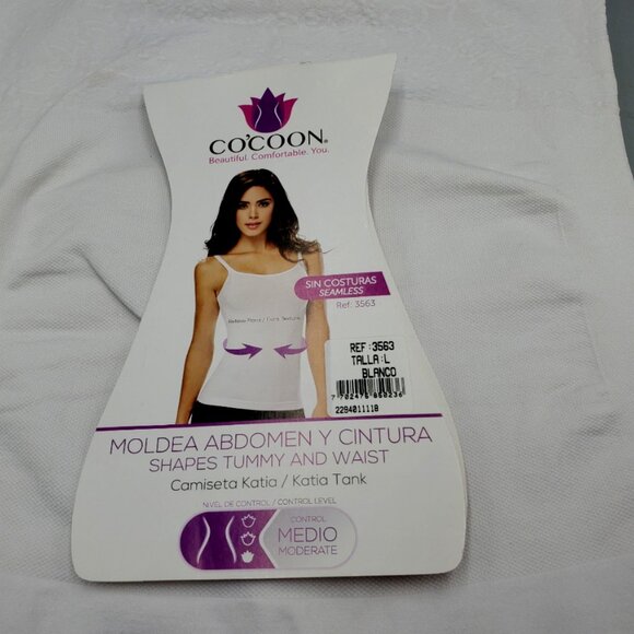 Cocoon 3563 Katia Moderate Control Tank Top Shapewear Womens Size L White - Picture 2 of 7